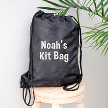 Carica l'immagine nel visualizzatore di Gallery, Personalised kids Camo drawstring bag