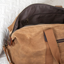 Charger l'image dans la galerie, Personalised Monogrammed Luxury Waxed Canvas Holdall