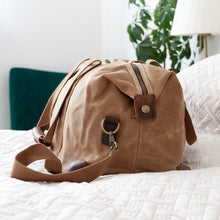 Charger l'image dans la galerie, Personalised Monogrammed Luxury Waxed Canvas Holdall