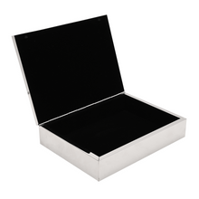 Charger l'image dans la galerie, Mirrored box personalised for Jewellery & accessories, featuring a sleek open design with a black interior.