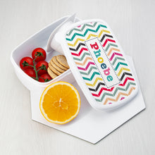 Carica l'immagine nel visualizzatore di Gallery, Personalised kids patterned lunch box in a choice of styles