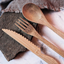 Load image into Gallery viewer, reusable bamboo cutlery