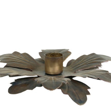Load image into Gallery viewer, Antique brass leaf candle holder