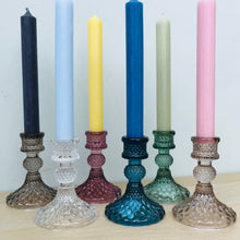 Load image into Gallery viewer, Coloured glass candlesticks