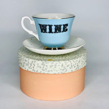 Afbeelding in Gallery-weergave laden, Yvonne Ellen fine china "WINE" tea cup & saucer