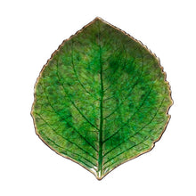 Afbeelding in Gallery-weergave laden, A large green hydrangea leaf plate with a textured design on a white background