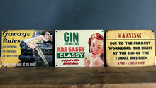 Load image into Gallery viewer, Vintage style sassy metal signs