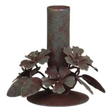 Carica l'immagine nel visualizzatore di Gallery, Antique brass flower candle holder
