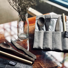 Load image into Gallery viewer, Reusable dark wood cutlery
