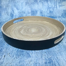 Indlæs billede til gallerivisning Black round bamboo tray