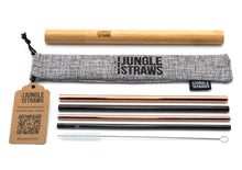 Indlæs billede til gallerivisning Black & rose gold reusable straw set