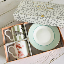 Afbeelding in Gallery-weergave laden, Yvonne Ellen "CHEETAH & BIRD" espresso cups & saucers set