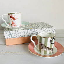 Afbeelding in Gallery-weergave laden, Yvonne Ellen "CHEETAH & BIRD" espresso cups & saucers set