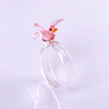 Indlæs billede til gallerivisning Blown glass bird napkin ring