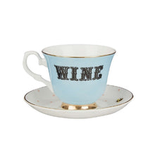 Afbeelding in Gallery-weergave laden, Yvonne Ellen fine china "WINE" tea cup & saucer