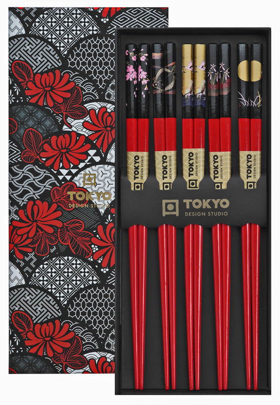 Chopstick gift set in red