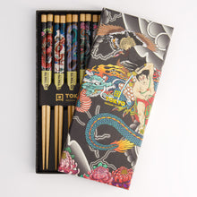 Indlæs billede til gallerivisning Chopstick gift set of 5 in Yakuza Blue Dragon
