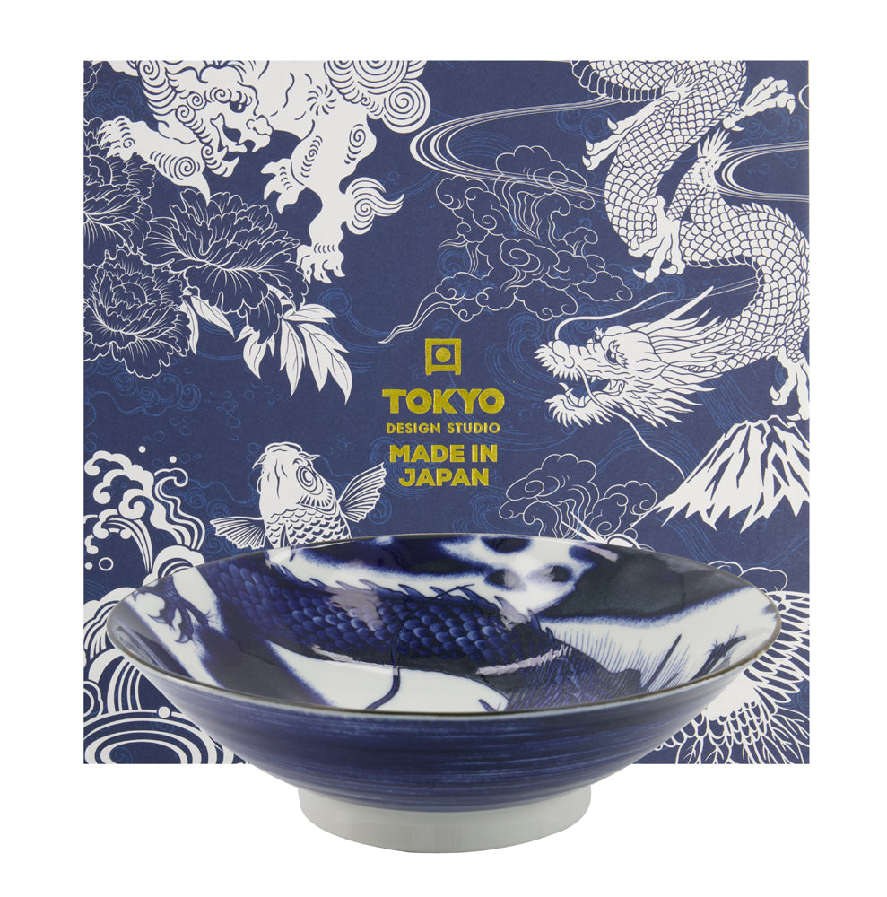 Tokyo, Japonism Dragon bowl gift set in blue