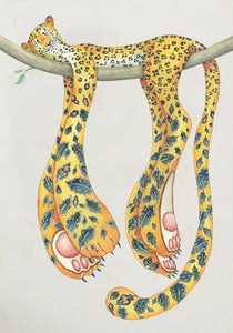 The Leopard asleep - greeting card