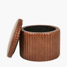Afbeelding in Gallery-weergave laden, Storage Pouffe in vintage brown or peppercorn Leather
