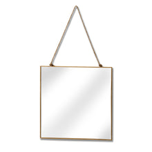Load image into Gallery viewer, Gold edged square hanging mirror
