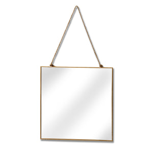 Gold edged square hanging mirror