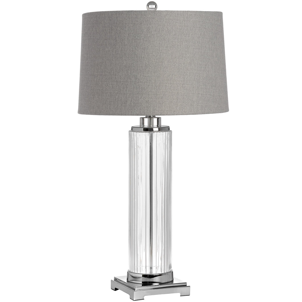 Glass column table lamp