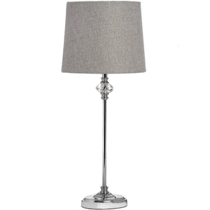 Florence chrome & glass tall stem table lamp