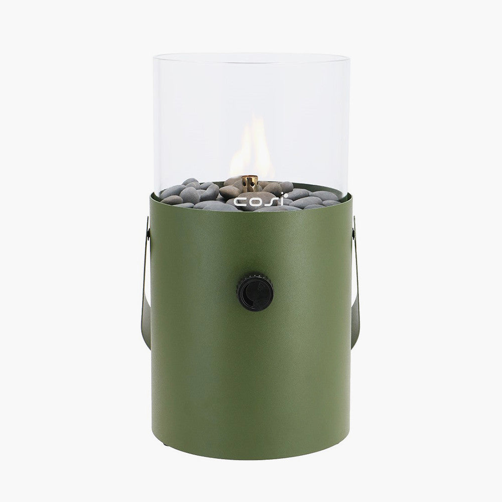 Cosiscoop metal & glass outdoor fire lantern in severn colours