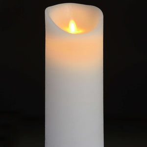 Flickering flame 23cm LED wax pillar candle in three colours