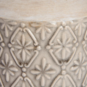 Ivory patterned Nero ceramic vase