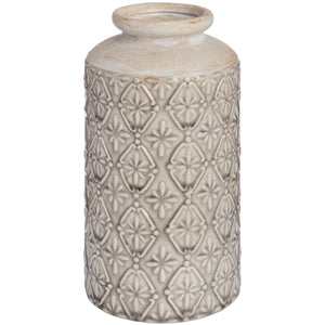 Ivory patterned Nero ceramic vase