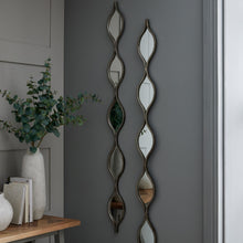 Load image into Gallery viewer, Decorative hanging long ovals mirror in silver or gold
