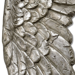 Antiqued silver angel wings