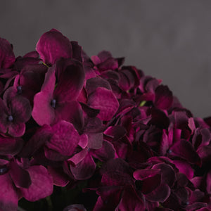 faux purple hydrangea bouquet