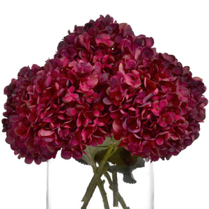 Ruby red faux hydrangea