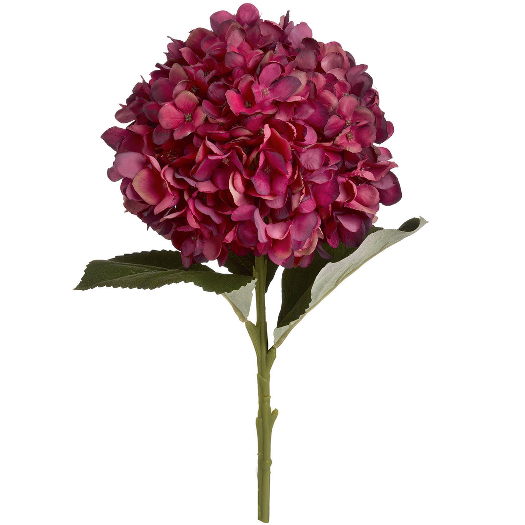 Ruby red faux hydrangea