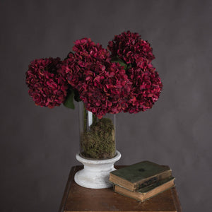 Ruby red faux hydrangea