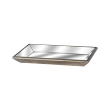 Indlæs billede til gallerivisning Distressed mirrored trays with wooden detailing in three sizes
