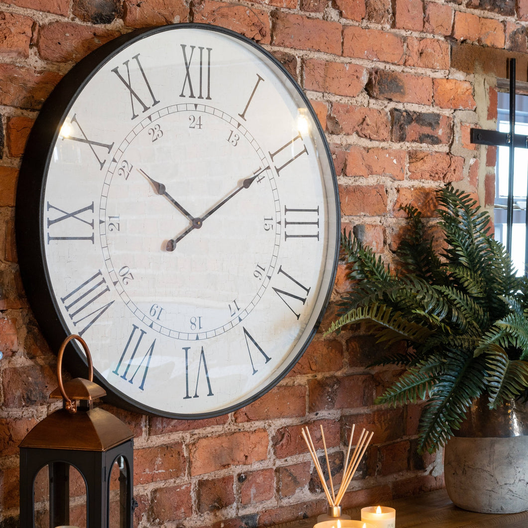 Large embossed station clock