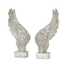 Load image into Gallery viewer, Large freestanding antiqued silver angel wings
