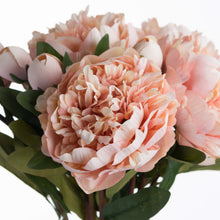 Load image into Gallery viewer, Peach faux peony rose
