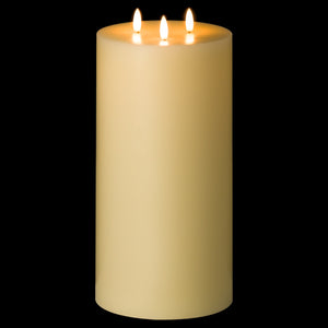 Natural glow tall LED 30cm pillar candle in two colours