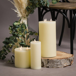 Natural glow tall LED 30cm pillar candle in two colours
