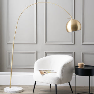 Metal & marble retro floor lamp in three finishes