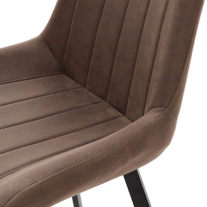 Coffee faux leather dining chair