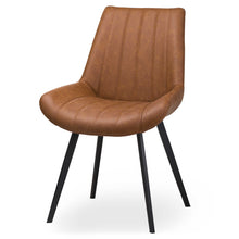 Load image into Gallery viewer, Tan faux leather dining chair
