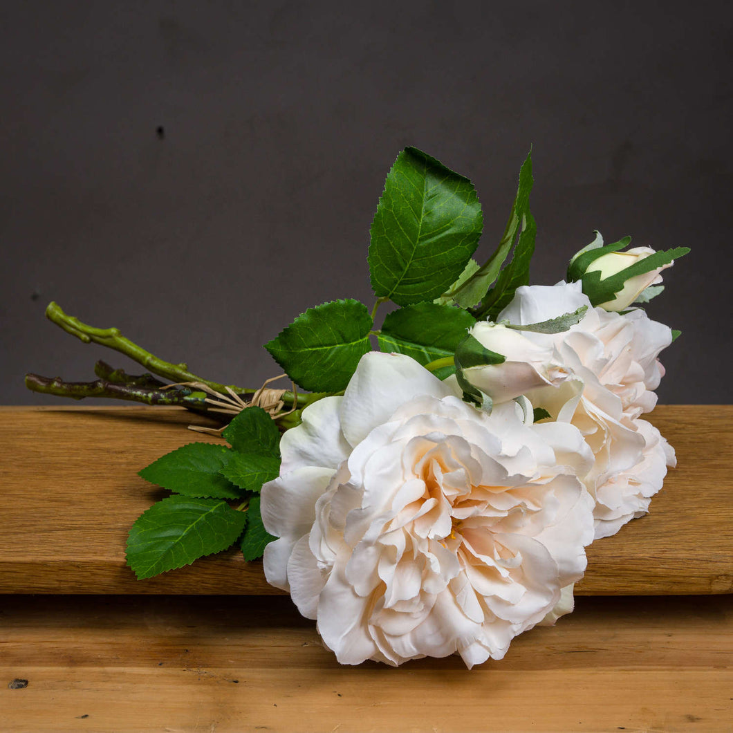 Peachy cream faux rose bouquet