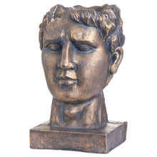 Afbeelding in Gallery-weergave laden, Antique bronze Roman head planter pot
