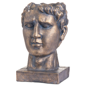 Antique bronze Roman head vase